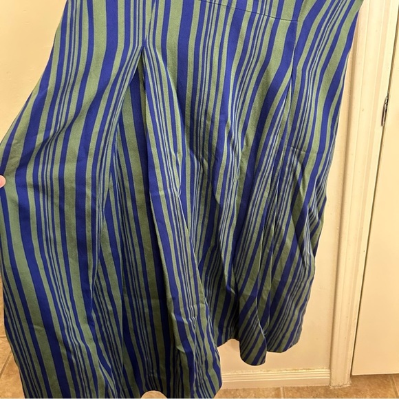 COS Blue Green Striped Sleeveless A-Line Dress Size US 6 - Picture 6 of 14